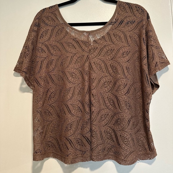 Women Kirra Sz: M Brown Loose Fit Lace Back Boxy Oversized Lightweight Flowy Top - Picture 14 of 16
